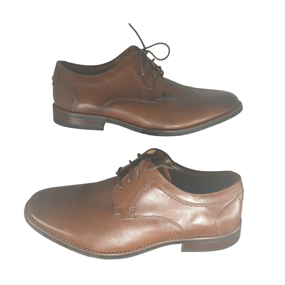 Nunn Bush Mens 10M Brown‎ Leather Oxford Dress Shoes Comfort Gel